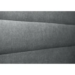 Lit avec tête de lit lignes tissu et sommier tapissier anthracite