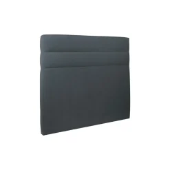 Lit avec tête de lit lignes velours et sommier tapissier gris anthracite