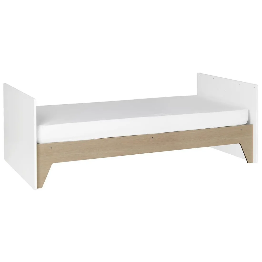 Lit bébé évolutif combiné Blanc & bois ECRIN