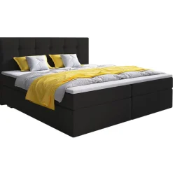 Lit Boxspring ROVINKA 160cm Simili Noir