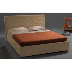 Lit coffre AROLDSEN 140cm Velours Beige