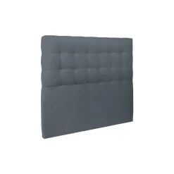 Lit coffre avec tête de lit capitonnee Velours Gris anthracite