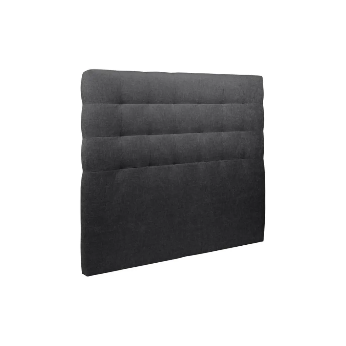 Lit coffre avec tête de lit capitonnee Tissu Noir