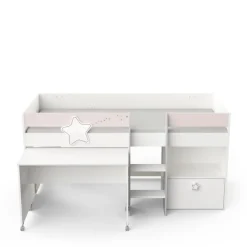 Lit combine Enfant étoiles blanc