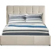 Lit Double LUFTANI Avec Sommier Relevable 140x190cm Velours Beige