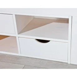 Lit en Pin Avec Espaces De Rangement Mobiles Blanc 140x190 KOLO