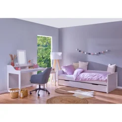 Lit multi fonction DREAM THE FUTURE blanc 90x200 Sommiers inclus Matelas non inclus