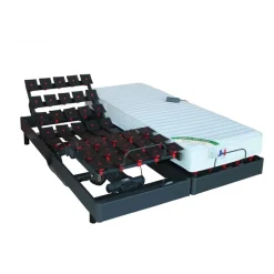Lit Relaxation 100% Latex 5 Zones + Sommier Gris Anthractite Tous Plots Avec Réglage Fermeté