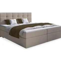 Lit-Coffre Avec Matelas Et Sur-Matelas ROVINKA 140cm Tissu Beige