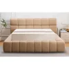 Lit-coffre complet avec rebords matelassés Tissu Beige Challow