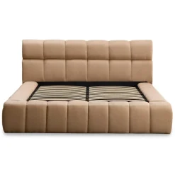 Lit-coffre complet avec rebords matelassés Tissu Beige Challow
