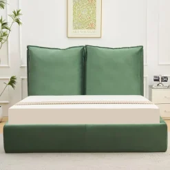 Lit-coffre Coussino sommier relevable Velours Vert