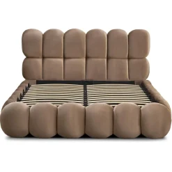 Lit-coffre design boule Bilbola avec sommier relevable Velours