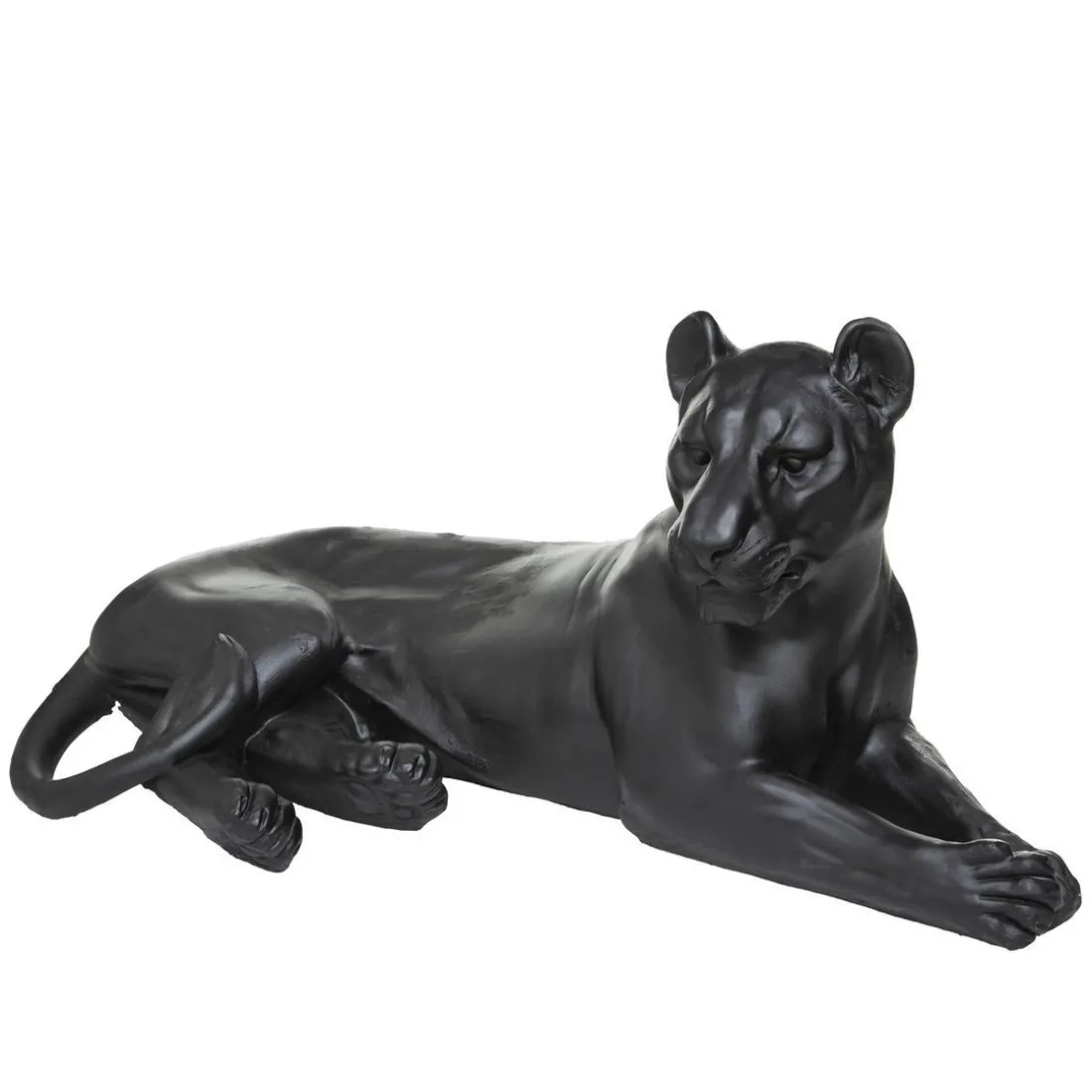 Léopard couché en résine 80x39x38cm