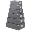 Lot de 6 boîtes coin métal gris