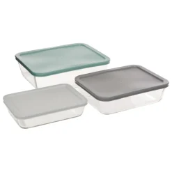 Lot de 3 boîtes de conservation en verre
