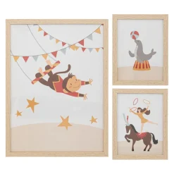 Lot de 3 cadres Beige en papier et bois