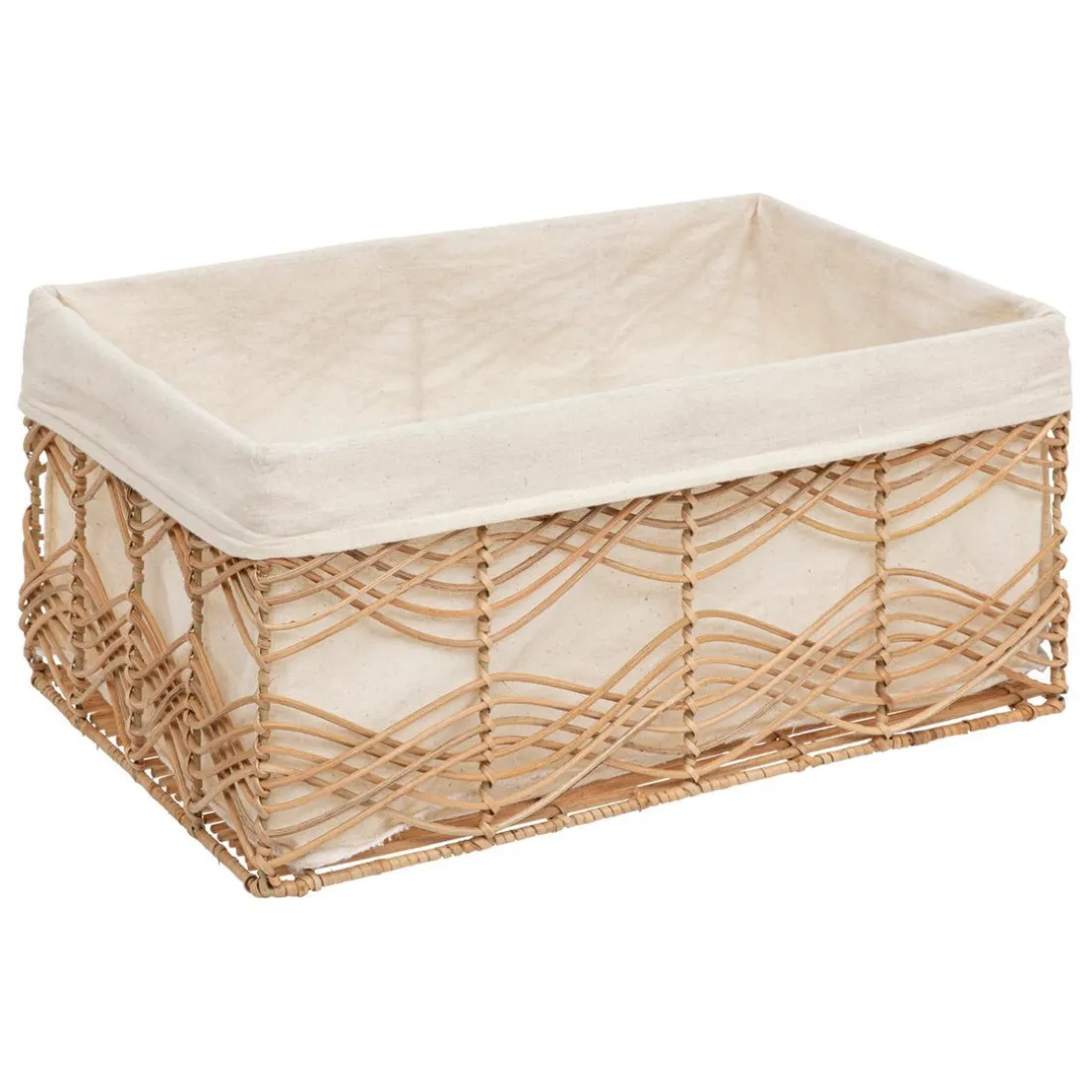 Lot de 4 cagettes en rotin