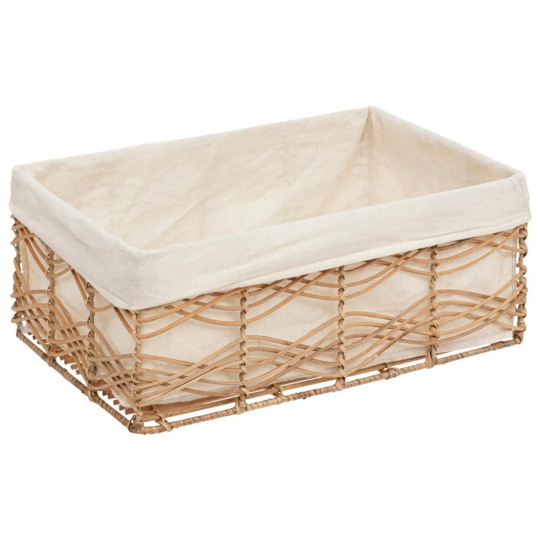 Lot de 4 cagettes en rotin