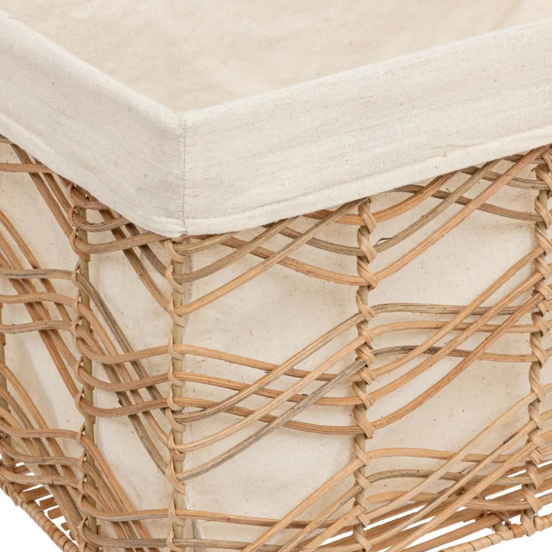 Lot de 4 cagettes en rotin