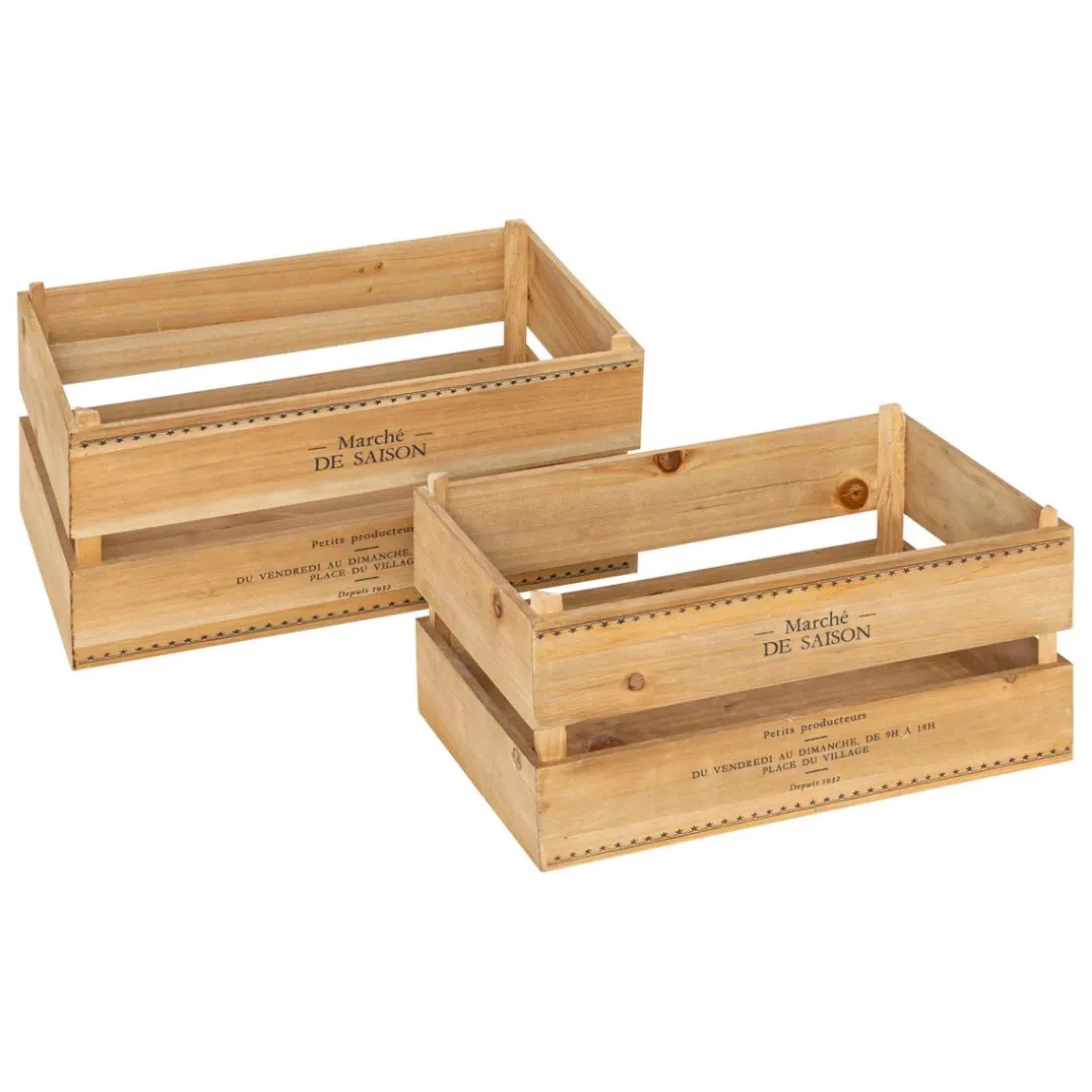 Lot de 2 cagettes Little cottage Bois