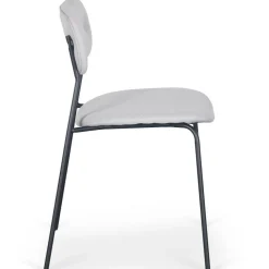 Lot de 4 chaises modernes Stellair Tissu Gris