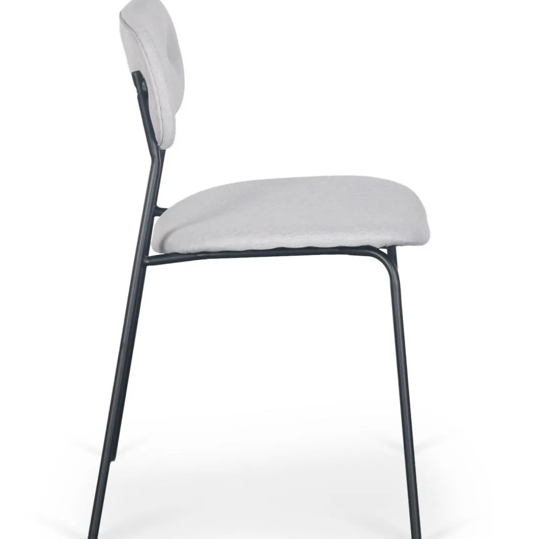 Lot de 4 chaises modernes Stellair Tissu Gris