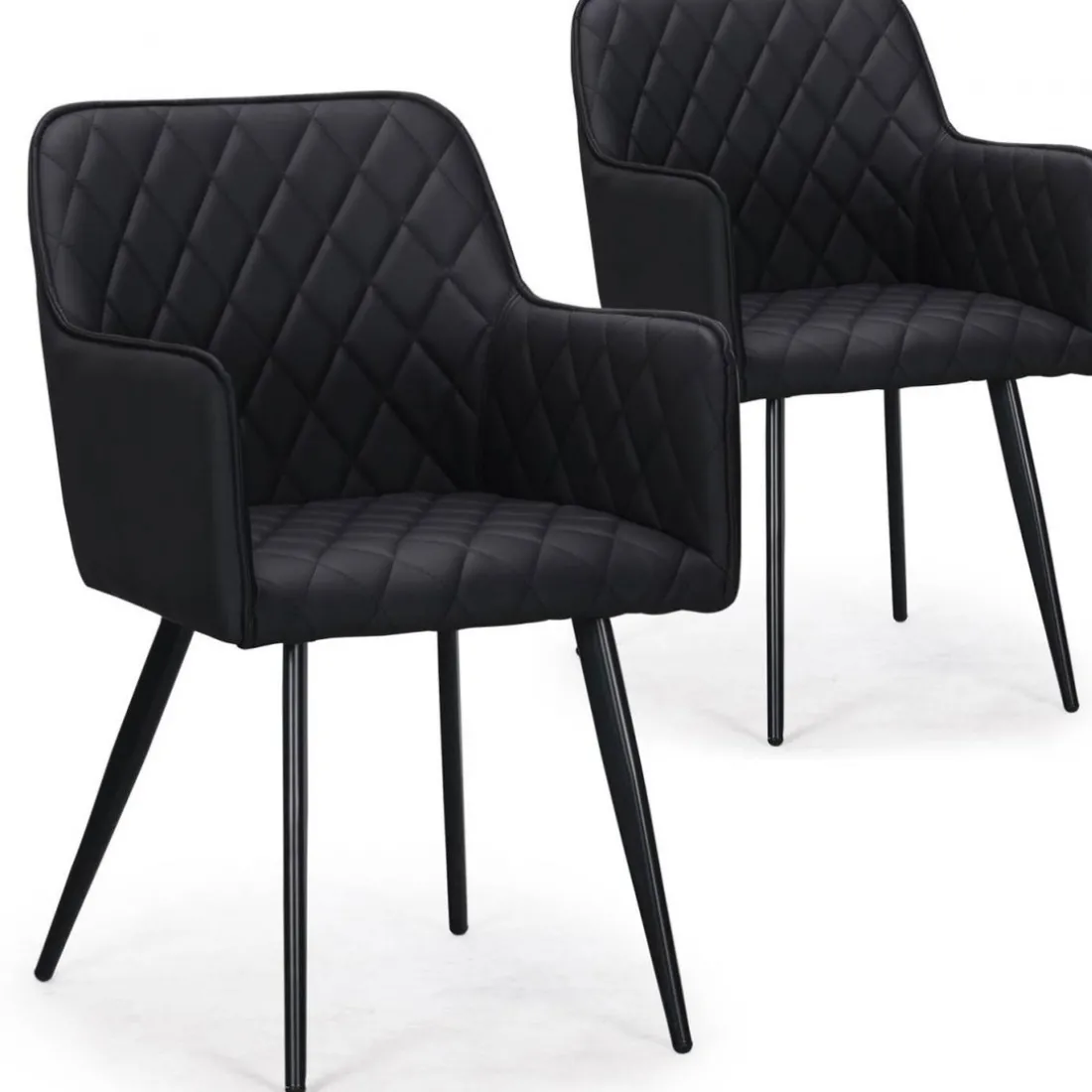 Lot de 2 Chaises Noires KENT