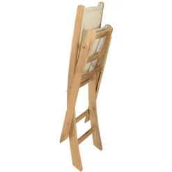 Lot de 2 chaises pliantes textilène couleur beige