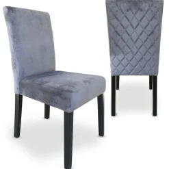 Lot De 2 Chaises SHALIMAN Velours Argent
