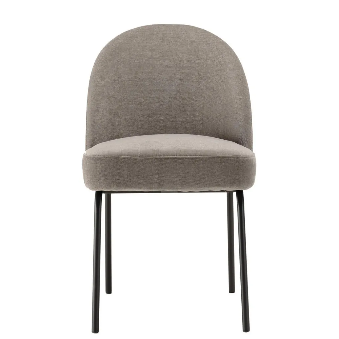 Lot de 2 chaises tissu couleur lin pieds acier noir ULYSSE