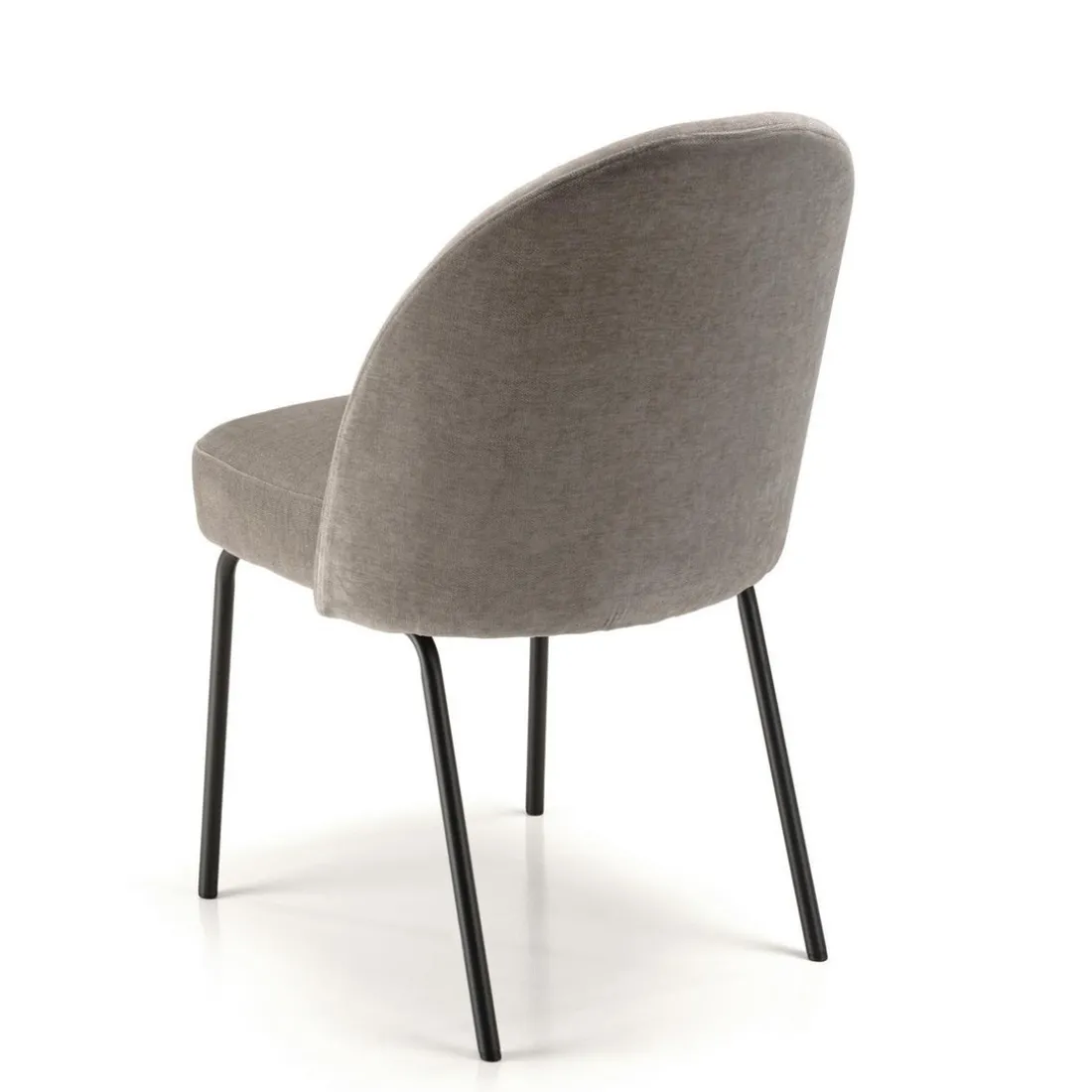 Lot de 2 chaises tissu couleur lin pieds acier noir ULYSSE