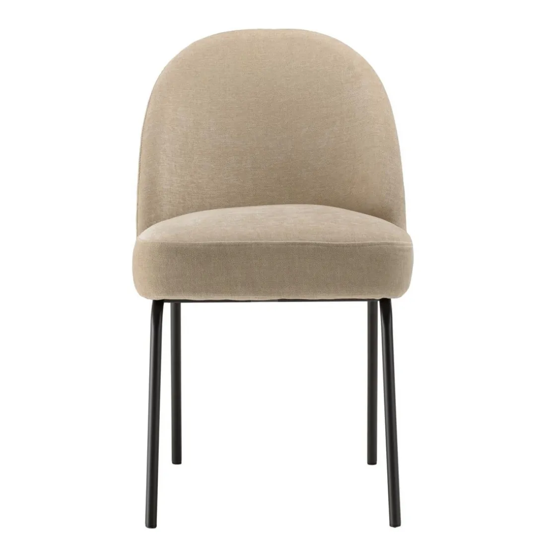 Lot de 2 chaises tissu sable pieds acier noir ULYSSE