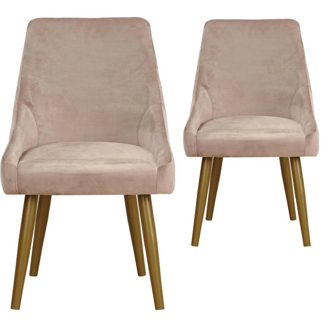 Lot de 2 Chaises Velours Taupe IGOR