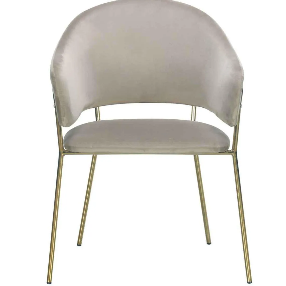 Lot De 2 Chaises/Fauteuils RICO Velours Taupe