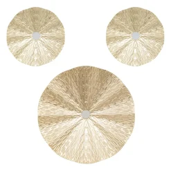 Lot de 3 déco murales Leslie Métal doré