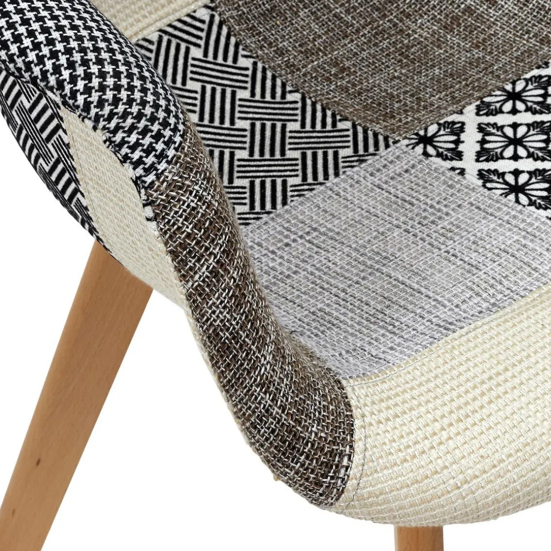 Lot de 2 Fauteuils Patchwork Gris