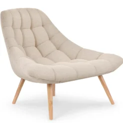 Lot de 2 Fauteuils Scandinaves Tissu Beige COSAY