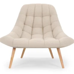 Lot de 2 Fauteuils Scandinaves Tissu Beige COSAY