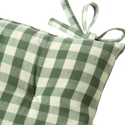 Lot de 2 Galettes de chaise VICHY vert foncé