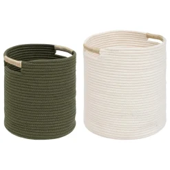 Lot de 2 paniers coton bouclette