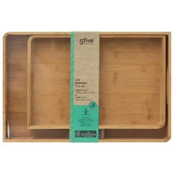 Lot de 2 plateaux de service bambou