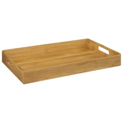 Lot de 2 plateaux de service bambou