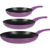 Lot de 3 poêles en aluminium noir