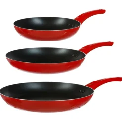 Lot de 3 poêles en aluminium noir