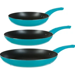 Lot de 3 poêles en aluminium noir