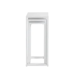 Lot de 3 porte plantes acier blanc