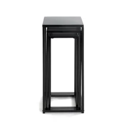 Lot de 3 porte plantes en métal noir
