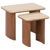 Lot de 2 tables basses Jivan Travertin Bois