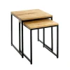 Lot de 2 tables d'appoint gigognes plateau chêne